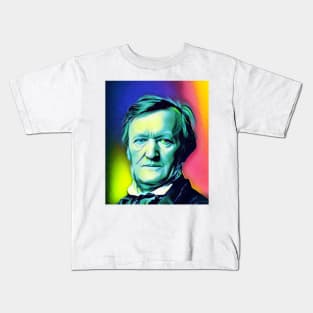 Richard Wagner Colourful Portrait | Richard Wagner Artwork 5 Kids T-Shirt